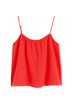 Red Crinkled Strappy Top